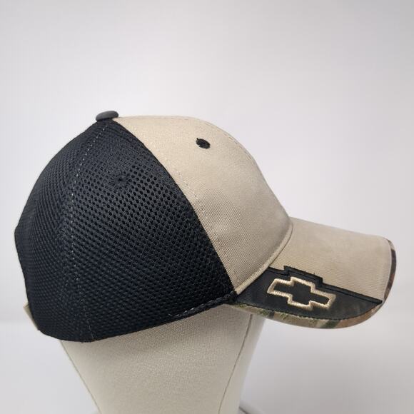Chevrolet Chevy Strapback Hat Beige One Size Embroidered Colorblock Camo - Picture 5 of 9